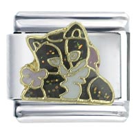 Italian Charms - flower cat x2 italian charm Image.