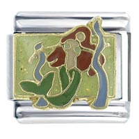 Italian Charms - dancing mermaid x2 italian charm Image.