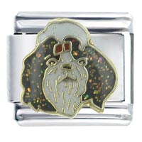 Italian Charms - maltese black x2 italian charm Image.