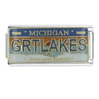 Italian Charms - license plate michigan x2 italian charm Image.