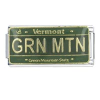 Italian Charms - license plate vermont x2 italian charm Image.