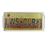 Italian Charms - license plate nebraska x2 italian charm Image.