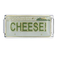 Italian Charms - license plate wisconsin x2 italian charm Image.