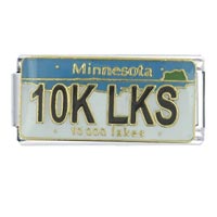 Italian Charms - license plate minnesota x2 italian charm Image.