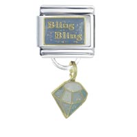 Italian Charms - crystal bling bling dangle italian charm Image.