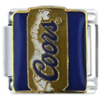 Italian Charms - golden coors beer can licensed italian charm Image.