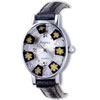 Chic Oval Black Flower Encircled Murano Millefiori Watch Women