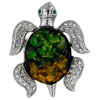 Silver Tone Sea Turtle Brooch
