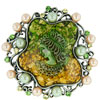 Green Cameo Brooch