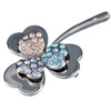 Multicolored Silver Tone  Clover  Brooch