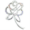 Colorful Rhinestone Studded  Flower   Brooch 