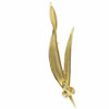 Yellow Gold Blades Of Grass Rhinestone Brooch