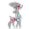 Cute Silver Baby Deer Brooches Animal