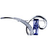 Silver Crystal  Ribbon  Brooches Floral