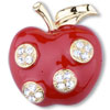 Delicate Red Apple Brooches