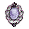 Vintage Random Delivery Heart With Purple Beauty Cameo And Spray With Rose...