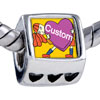 Girl With Photo  Heart  European Beads