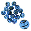 Dark Blue 12mm Round Striped Gold Foil