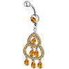 Orange Crystal Chandelier Dangle Belly Navel Rings