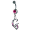 Pink Letter G Belly Navel Rings