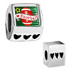  Heart  Football European Beads BPHA1384
