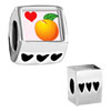  Heart  Orange European Beads BPHA1492