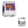 Wooden Bird Craftwork Photo Love European Beads