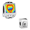  Gold  Plated Valentine's Day  Heart  Shape &amp; Rainbow Color  ... 