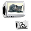 Words " Live Love Laugh"  With Gray Cat