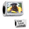 Words "Live Love Laugh" With Dog Swimming Floaty