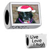 Words " Live Love Laugh"  With Christmas Dog