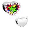 Pretty Pink Crystal Heart Gold Word Autism