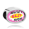 Word Wish Green Crystal Gold MotherS Day Theme Photo Beads