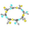 Yellow &amp; Aqua Beaded Bracelet