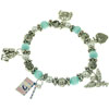  Silver  &amp; Aqua Beaded Bracelet