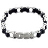 Single Rubber Link Stainless Steel Chain Bracelet