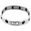 Black And Stainless Steel Textured Bracelet