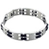  Stainless   Steel  With  Rubber  Interlinks  Bracelet 