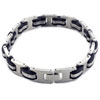 Fancy Stainless Steel And Rubber Interlinked Bracelet