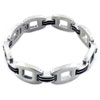 Jumbo Stainless Steel And Rubber Linked Bracelet