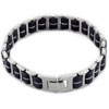 Stainless Steel Dual Center Rubber Bracelet