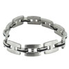 Stainless Steel Men's Black Single Interlinked Bracelet