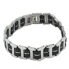 Men's Double Wide  Rubber  Chain Linked Bracelet