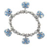 Blue Ribbon &amp; Hearts Purse Charm Bracelet