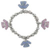  Rhinestone  Heart Shirt Charm Bracelet