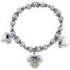 June Pearl Color Heart  Charm  Bracelet