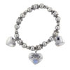 July  Ruby  Color Heart Charm Bracelet
