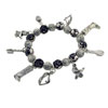  Silver  Tone Bead Charm Bracelet