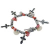 Pink Cross Charm Bracelet