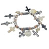 Pearl Cross Charm Bracelet